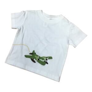 Gymboree Boys Tee Size 6-12 Months White Green‎ Prop Propeller Airplane NEW